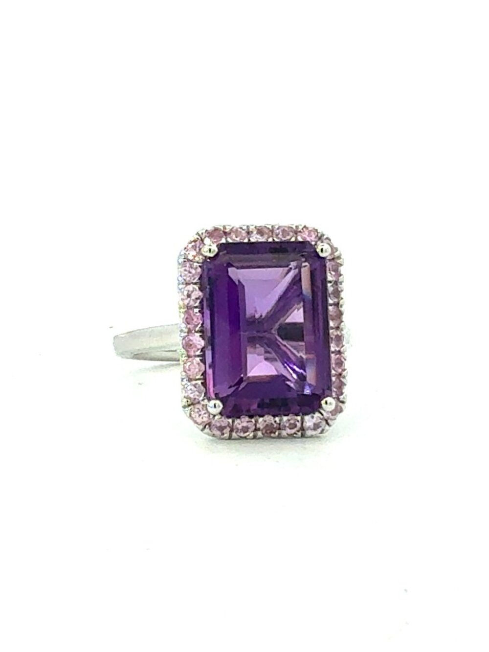 Natural Amethyst Sapphire Ring Size 6.5 14k Gold 6.6 TCW Certified $4,950 601176